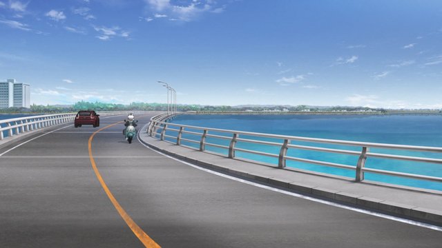 Long bridge over a lake